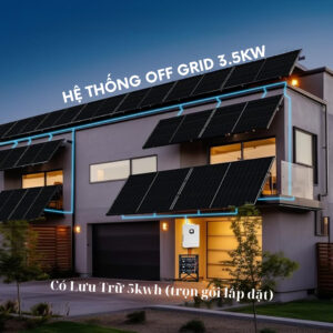 hệ thống điện mặt trời off grid 3.5kW có lưu trữ 5kWh